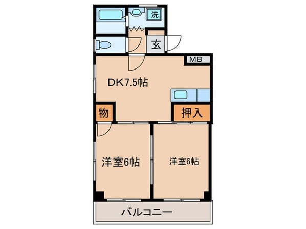 メゾンルノール２の物件間取画像